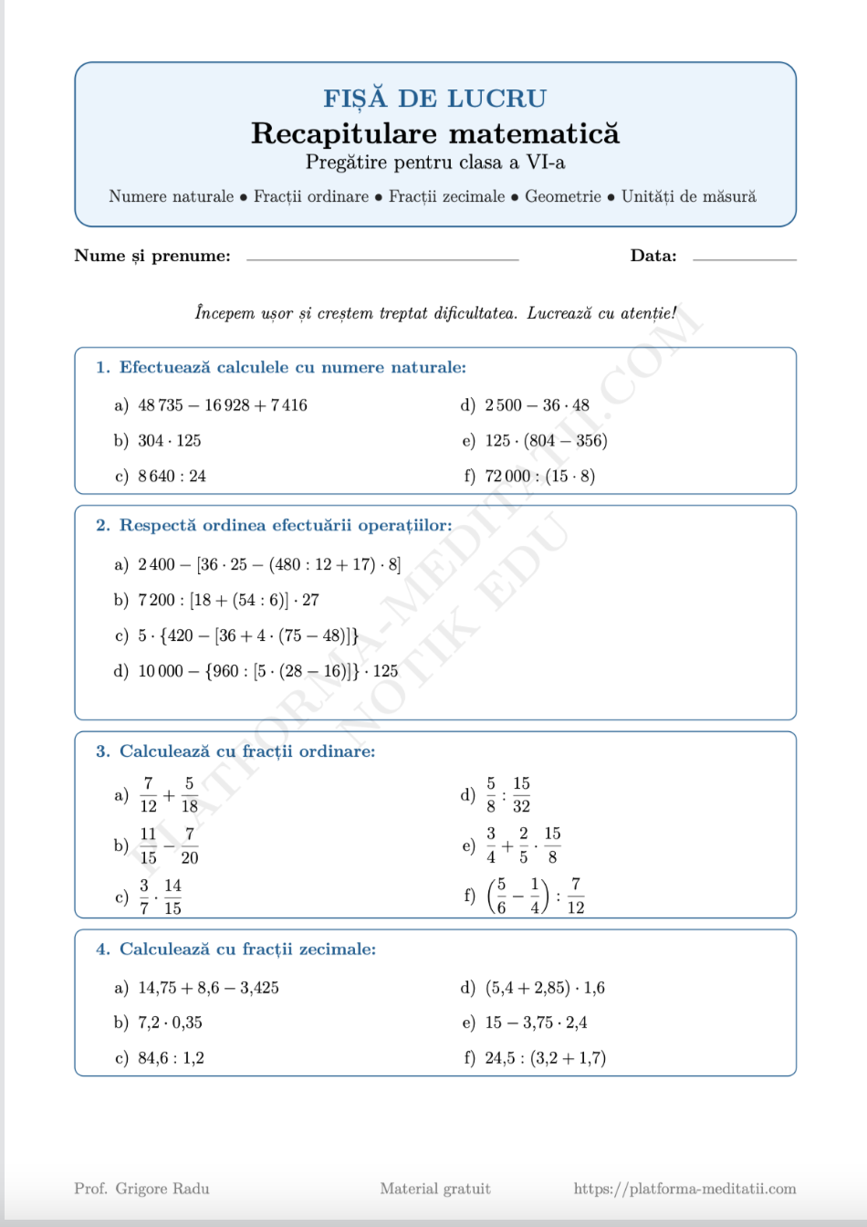 Fișă VI - pagina 1 - 2026