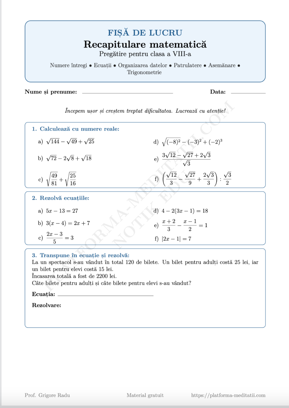 Fișă VIII - pagina 1 - 2026